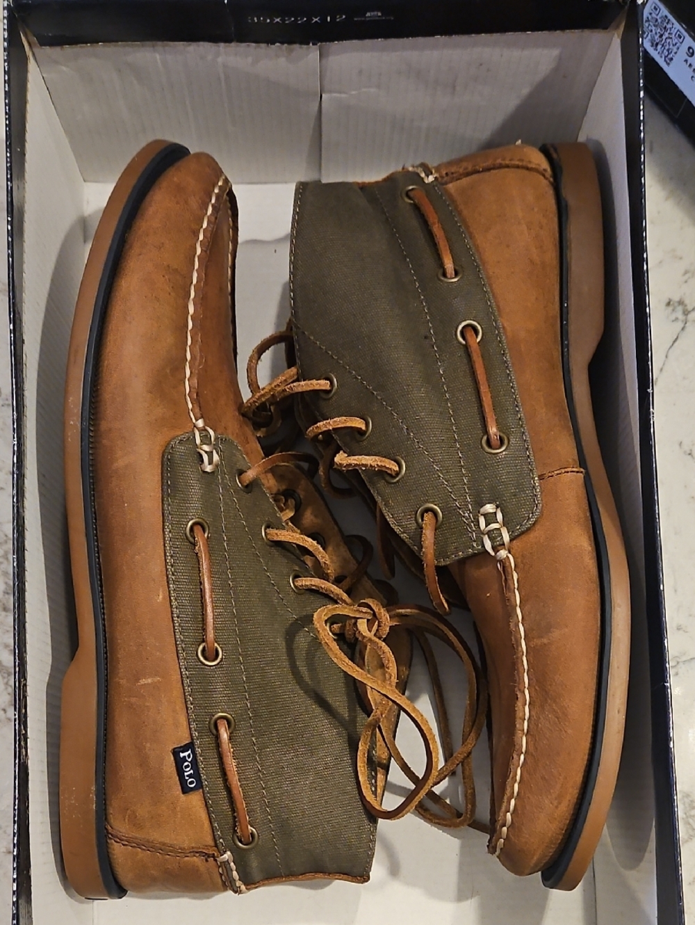 Polo by Ralph Lauren Brown and Olive Men’s Boat Shoes 10D